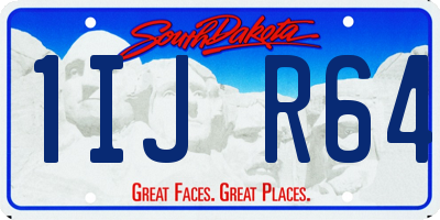SD license plate 1IJR64