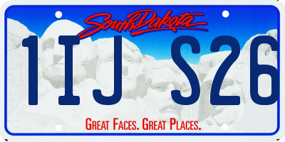 SD license plate 1IJS26