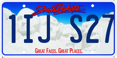 SD license plate 1IJS27
