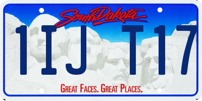 SD license plate 1IJT17