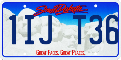 SD license plate 1IJT36