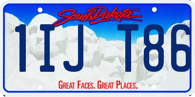 SD license plate 1IJT86