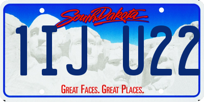 SD license plate 1IJU22