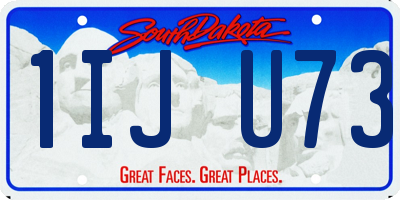 SD license plate 1IJU73