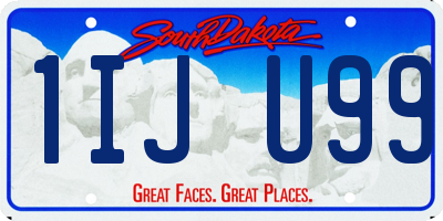 SD license plate 1IJU99