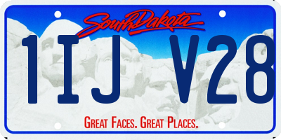 SD license plate 1IJV28