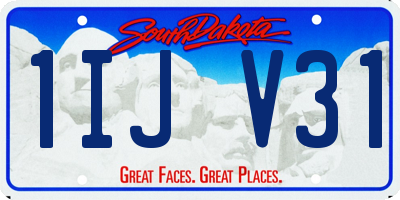 SD license plate 1IJV31