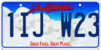 SD license plate 1IJW23