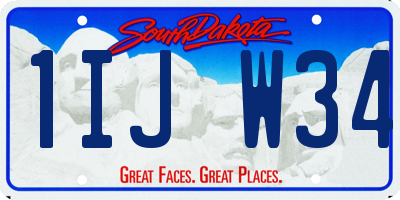 SD license plate 1IJW34