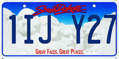 SD license plate 1IJY27