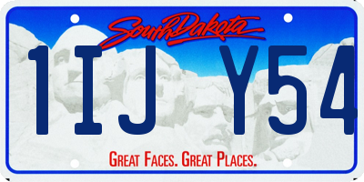 SD license plate 1IJY54