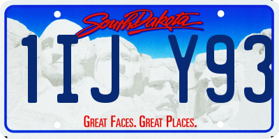 SD license plate 1IJY93