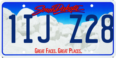 SD license plate 1IJZ28