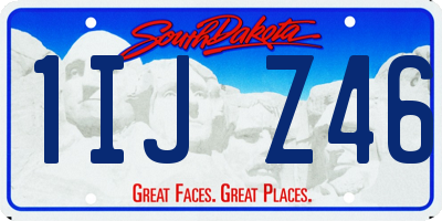 SD license plate 1IJZ46