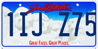 SD license plate 1IJZ75