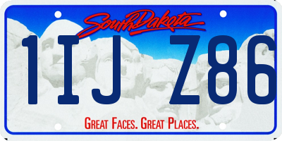 SD license plate 1IJZ86