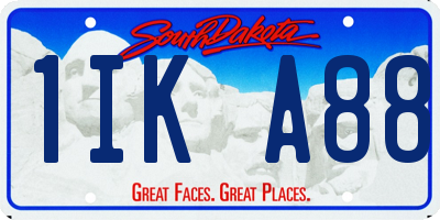 SD license plate 1IKA88