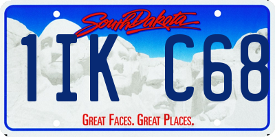 SD license plate 1IKC68