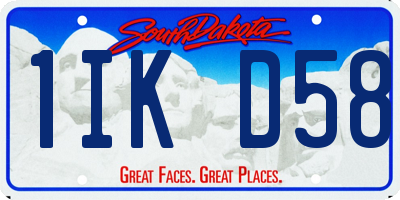 SD license plate 1IKD58