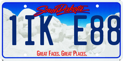 SD license plate 1IKE88