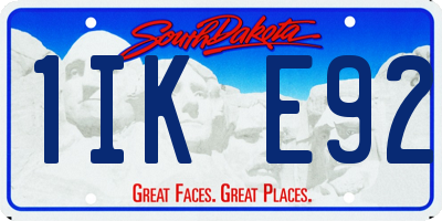 SD license plate 1IKE92
