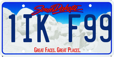 SD license plate 1IKF99