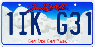 SD license plate 1IKG31