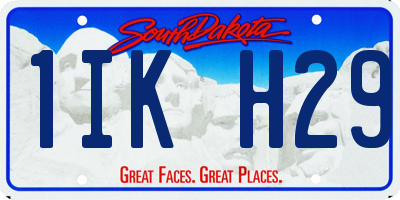 SD license plate 1IKH29