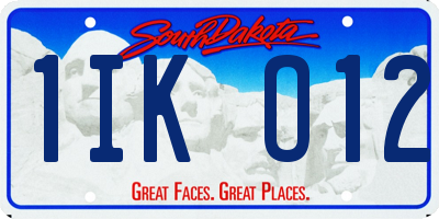 SD license plate 1IKO12