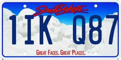 SD license plate 1IKQ87