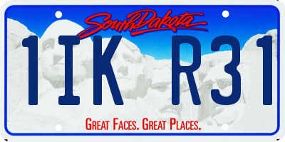 SD license plate 1IKR31