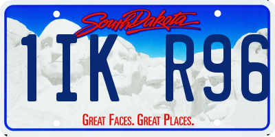 SD license plate 1IKR96