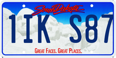SD license plate 1IKS87