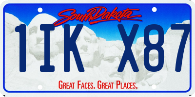 SD license plate 1IKX87