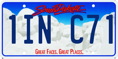 SD license plate 1INC71