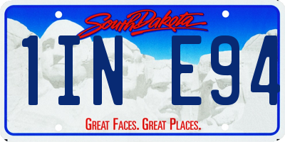 SD license plate 1INE94