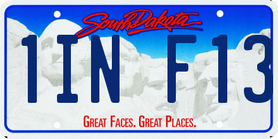 SD license plate 1INF13