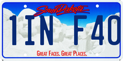 SD license plate 1INF40