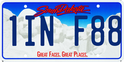 SD license plate 1INF88