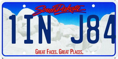 SD license plate 1INJ84