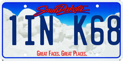SD license plate 1INK68