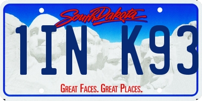 SD license plate 1INK93