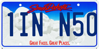 SD license plate 1INN50