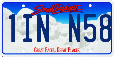 SD license plate 1INN58