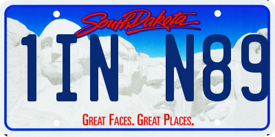 SD license plate 1INN89