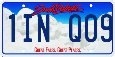 SD license plate 1INQ09