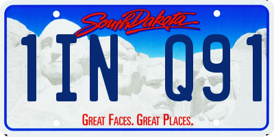 SD license plate 1INQ91