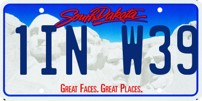 SD license plate 1INW39