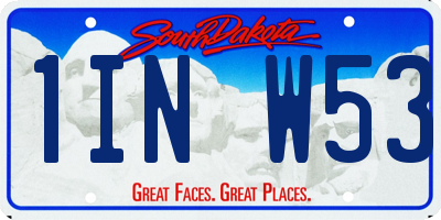 SD license plate 1INW53