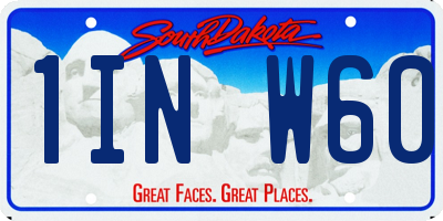 SD license plate 1INW60